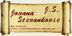 Jovana Stevanković vizit kartica